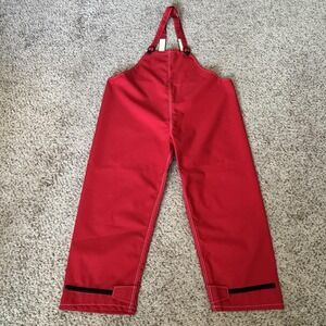 Vintage Sawyer Tower Red Bib Overalls XL‎ Made USA 1995 Industrial Workwear